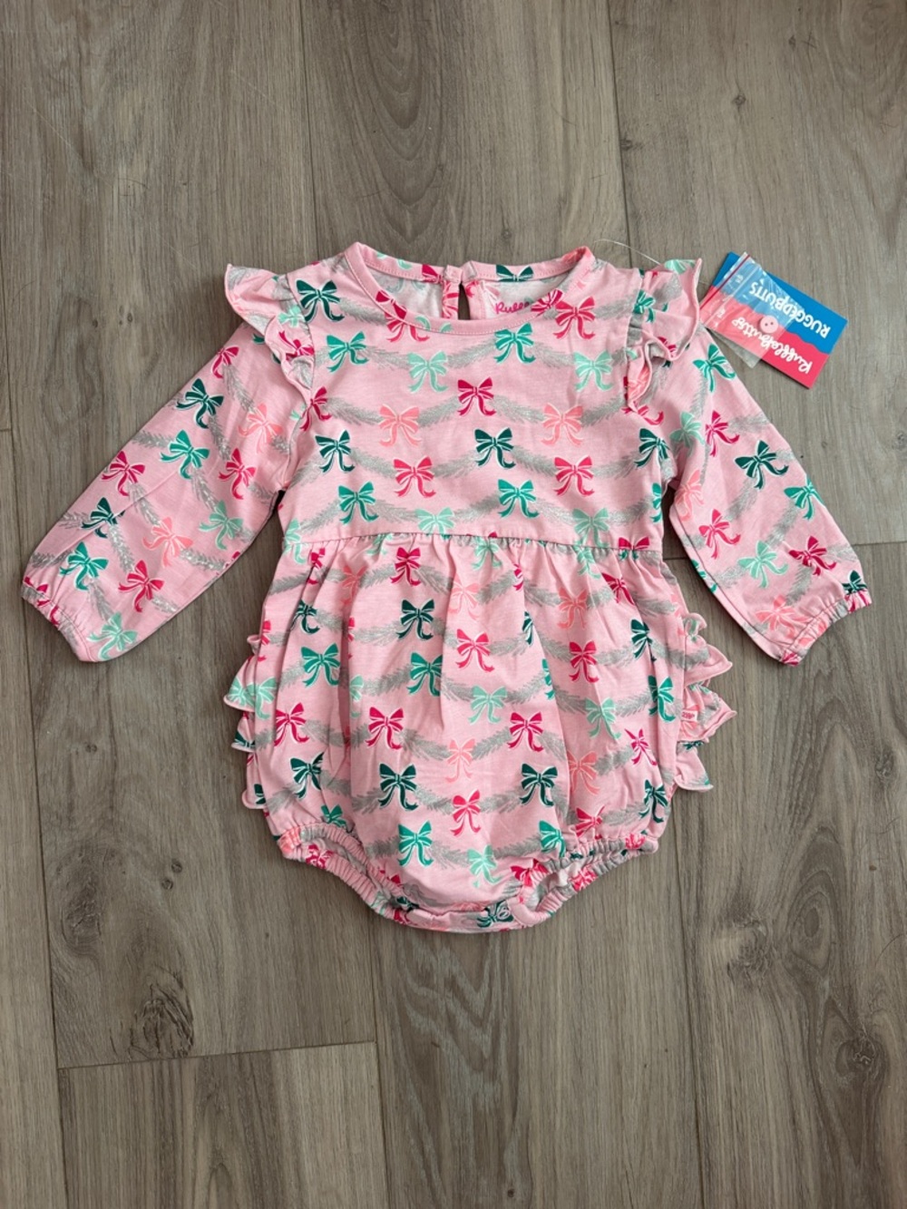Rue21 Pink Bow-Print Long Sleeve Baby Bubble